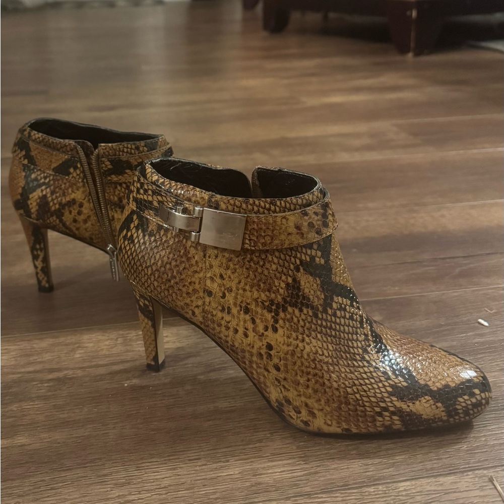 Vince Camuto Designer Snakeskin Ankle Boots